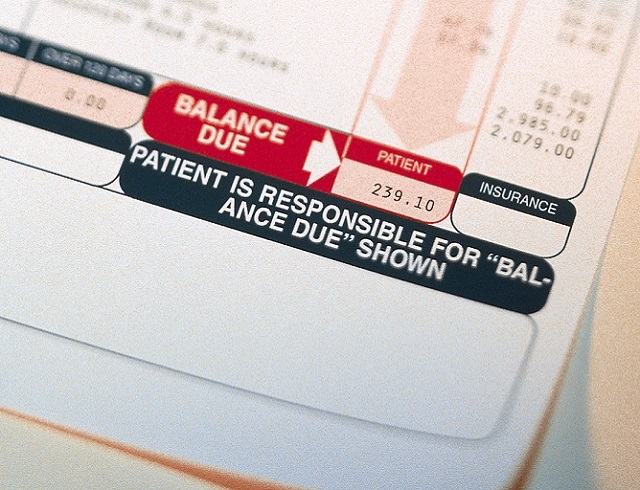 Medical bill with amount owed