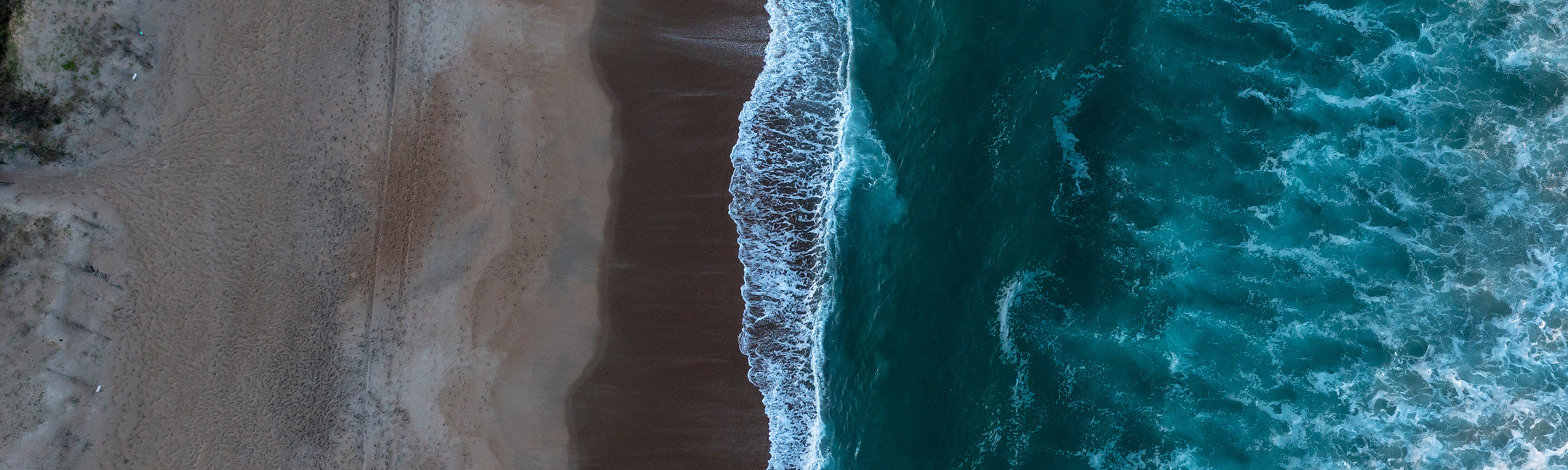 Aerial view of a sandy beach in South Carolina