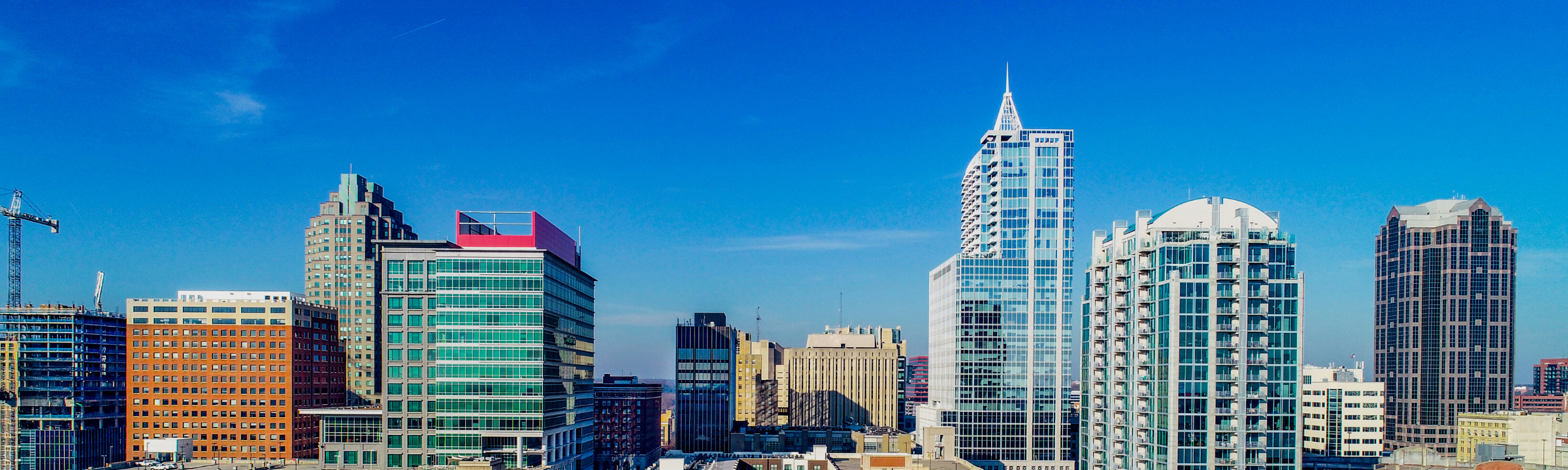 Aerial view of Raleigh North Carolina skyline