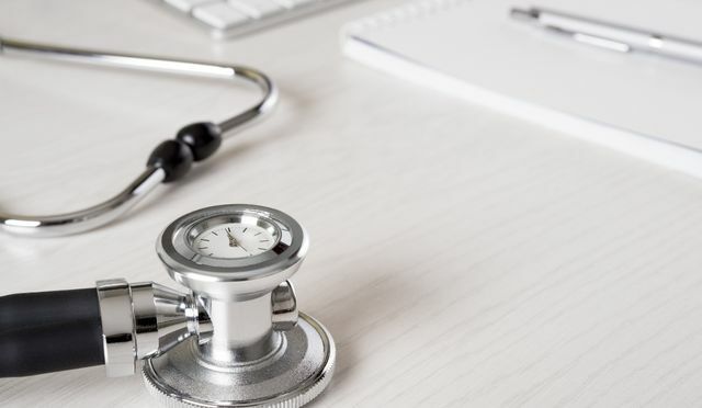 stethoscope in doctor's desk